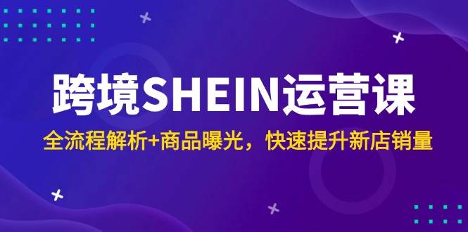 跨境SHEIN运营课，全流程解析+商品曝光，快速提升新店销量-创客空间