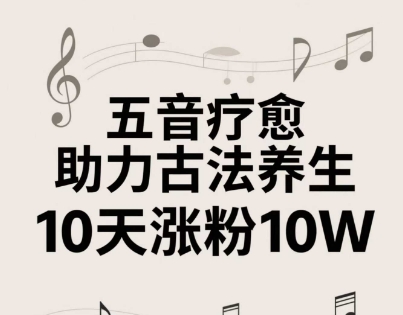 古法五音养生教程，五音疗愈的视频的制作方法，2-4小时就能学会，作者10天涨粉10W-创客空间