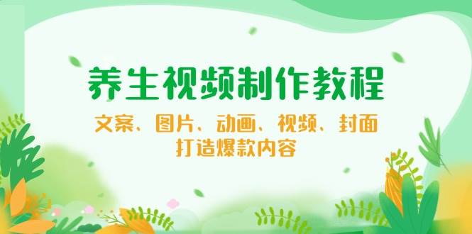 养生视频制作教程，文案、图片、动画、视频、封面，打造爆款内容-创客空间