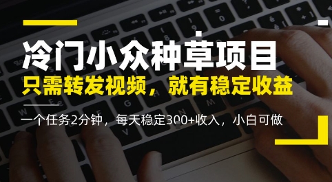 冷门小众种草项目，只需转发视频，每天就有稳定收益，无门槛，每天稳定3张+收入，小白可做-创客空间